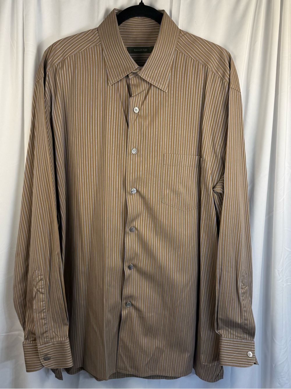 Ermenegildo Zegna Men’s XXL Striped Long Sleeve Dress Shirt